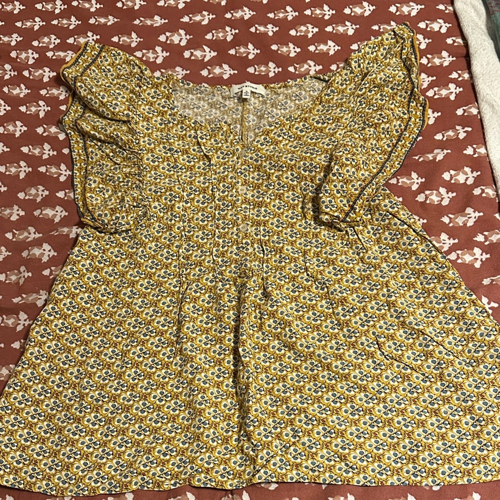 Max Studio Yellow and White Blouse